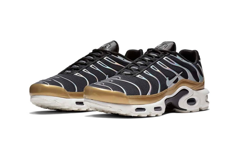 Nike Air Max Plus in Black Metallic Gold Iridescent Women's Sneakers Trainers