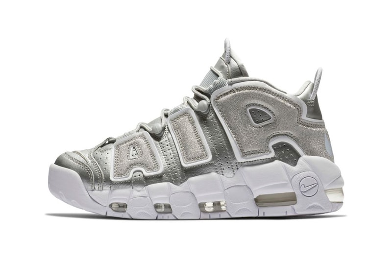 Nike Air More Uptempo Metallic Silver Glitter Women's Sneaker
