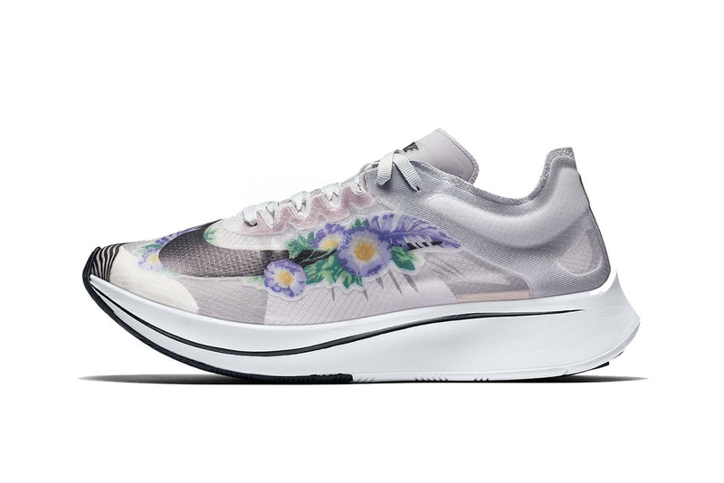 Nike Zoom Fly SP Arrives in Grey "Floral" Design Sneaker Running Shoe Trainer Sporty Upper Translucent 