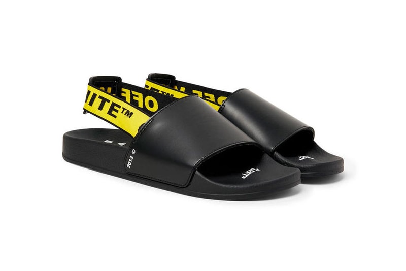 Off White Logo Slides Strap Black Industrial Strap