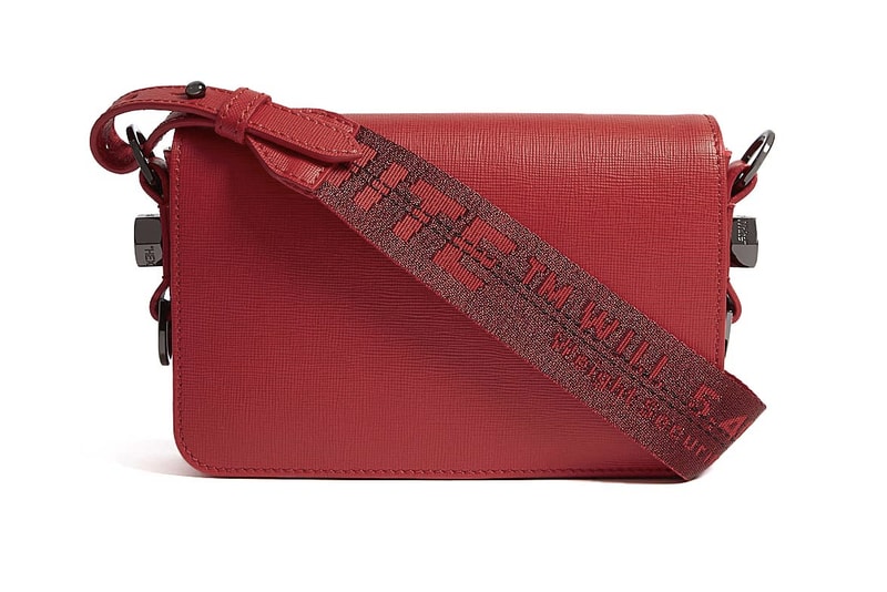 Off-White Virgil Abloh Leather Cross-Body Bag Mini Red Green Leather Industrial Strap