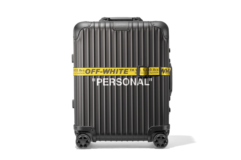 Off-White x RIMOWA Personal Belongings Suitcase Virgil Abloh Black Industrial Strap Travel Case Bag Design Collaboration