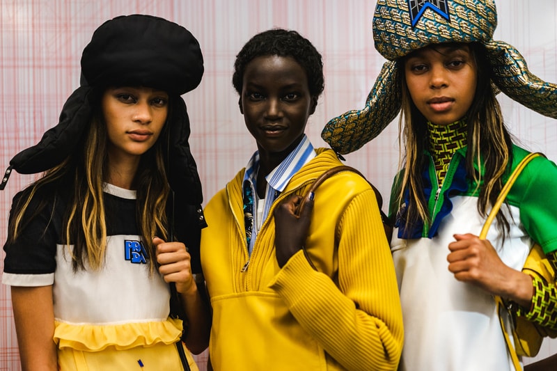 Prada Resort 2019 Show Collection Top White Green Jacket Yellow Hat Black
