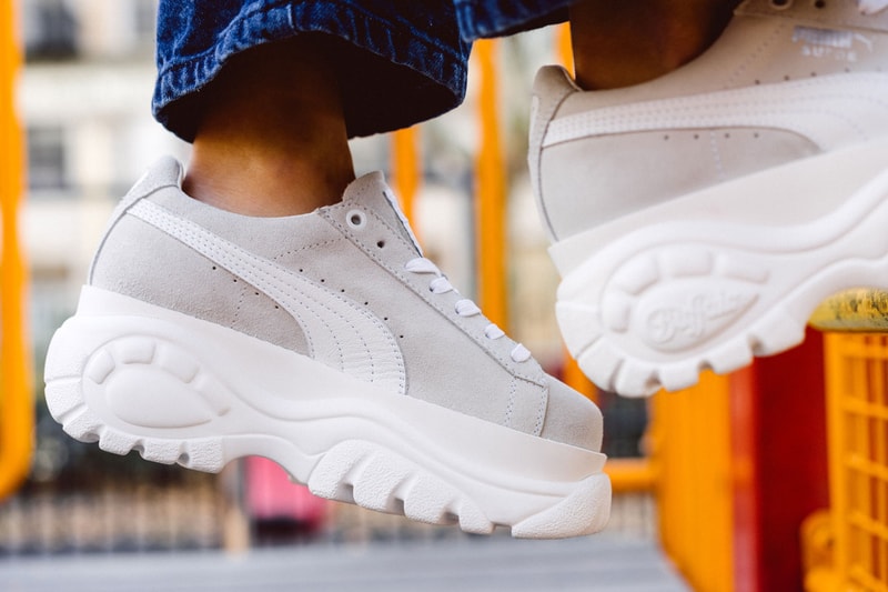 PUMA Buffalo London Suede Platform Sneaker Gray 
