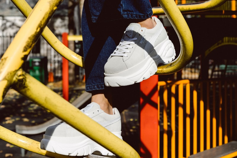 PUMA Buffalo London Suede Platform Sneaker Gray 