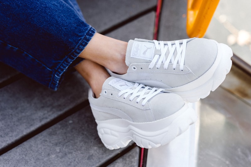PUMA Buffalo London Suede Platform Sneaker Gray 
