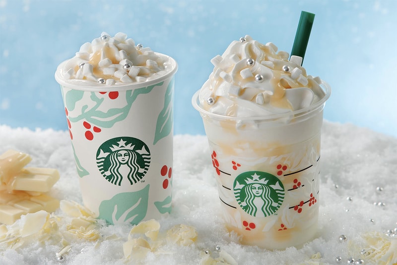 Starbucks Japan White Hot Chocolate Snow Frappuccino Christmas Menu