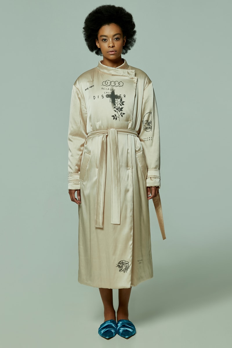 TATTOOSWEATERS Fall Winter 2018 Collection Lookbook Silk Padded Coat Tan