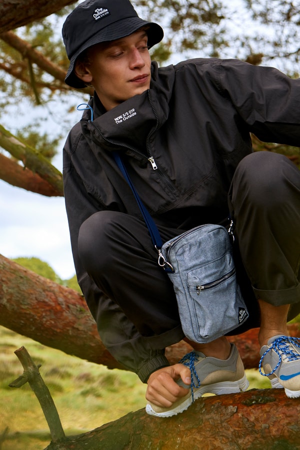 Wood Wood Spring Summer 2019 Lookbook Jacket Bucket Hat Sweatpants Black