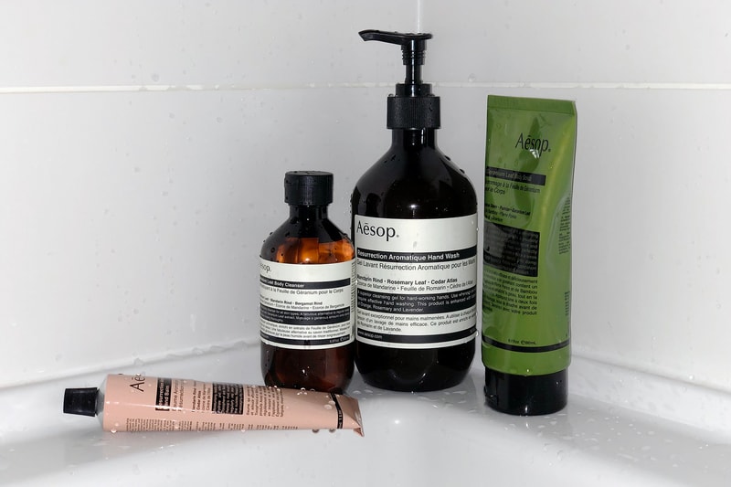 Aesop Skincare Iris Van Herpen Atlas of Attraction Contours of Discovery Resurrection Aromatique Hand Wash Resurrection Aromatique Hand Balm Geranium Leaf Body Scrub Geranium Leaf Body Cleanser