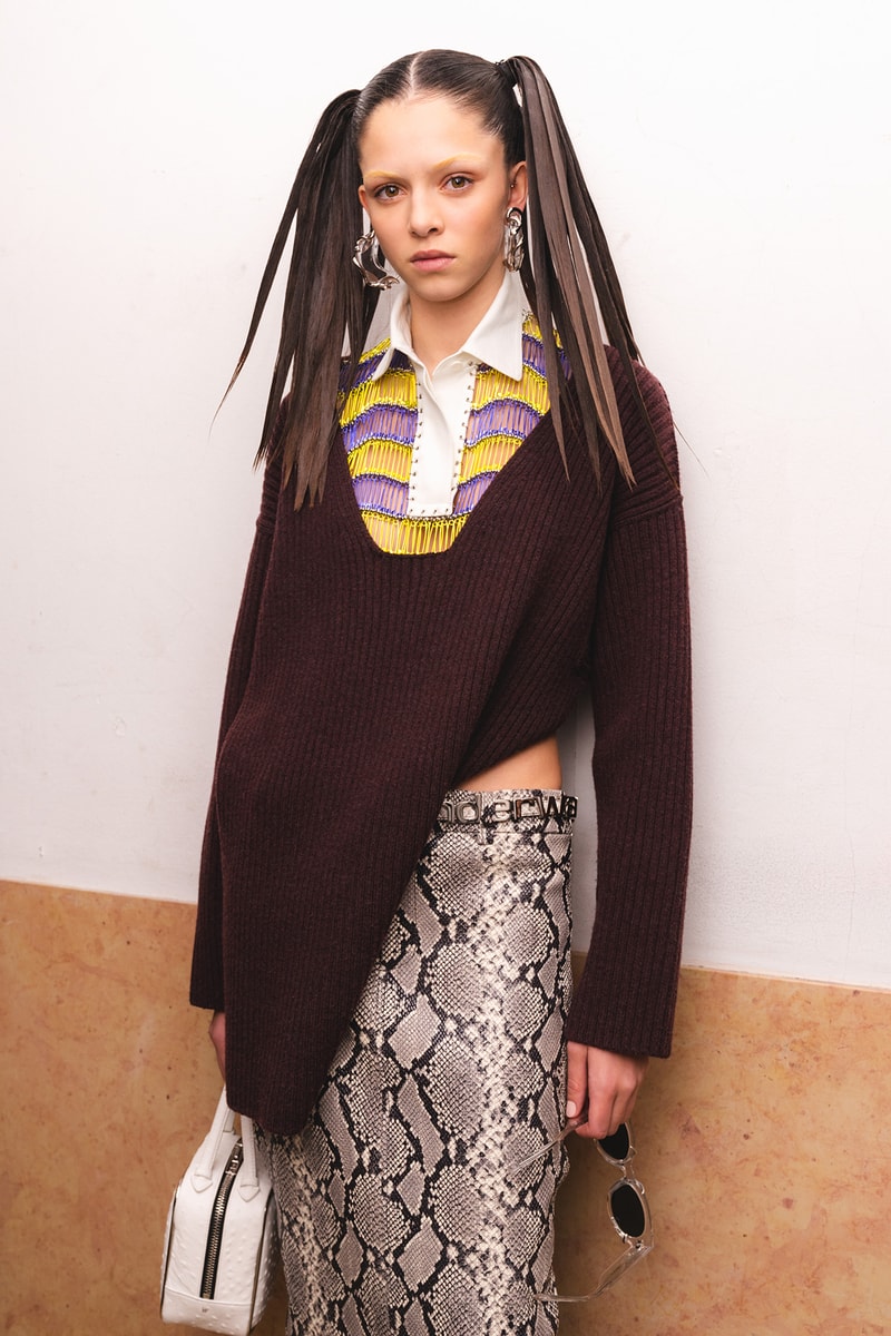 Alexander Wang December 2018 Runway Show Backstage Model Pig Tails