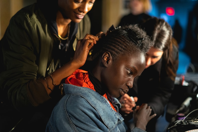 Alexander Wang December 2018 Runway Show Backstage Model Hair