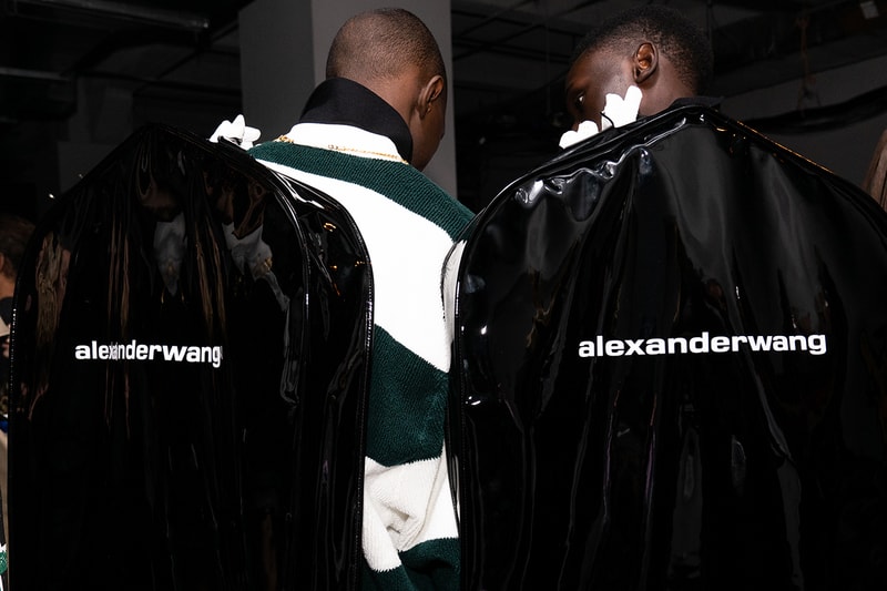 Alexander Wang December 2018 Runway Show Backstage Models logo