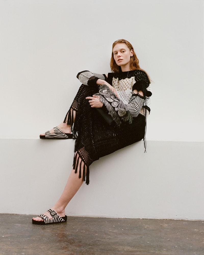 Birkenstock Opening Ceremony Arizona Boston Sandals Collaboration Zebra White Black Holiday 2018 Model Lookbook Editorial