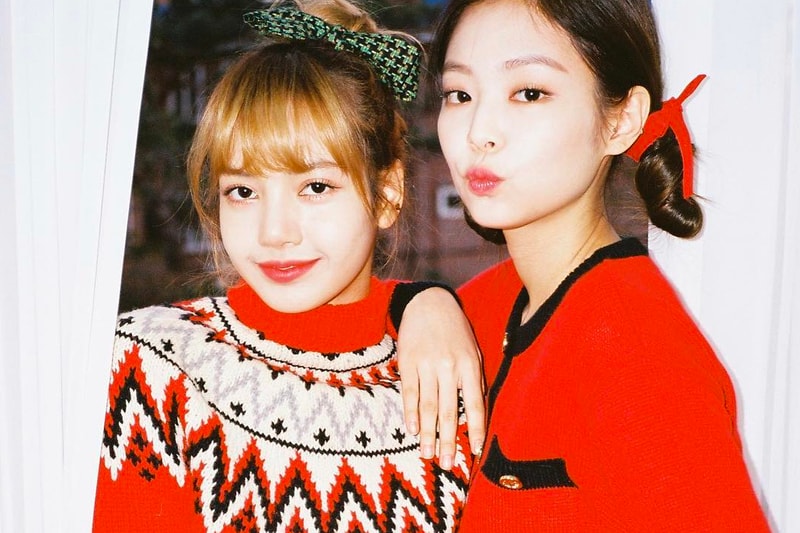 Jennie Blackpink Lisa Christmas Red K-pop Outfits Korean