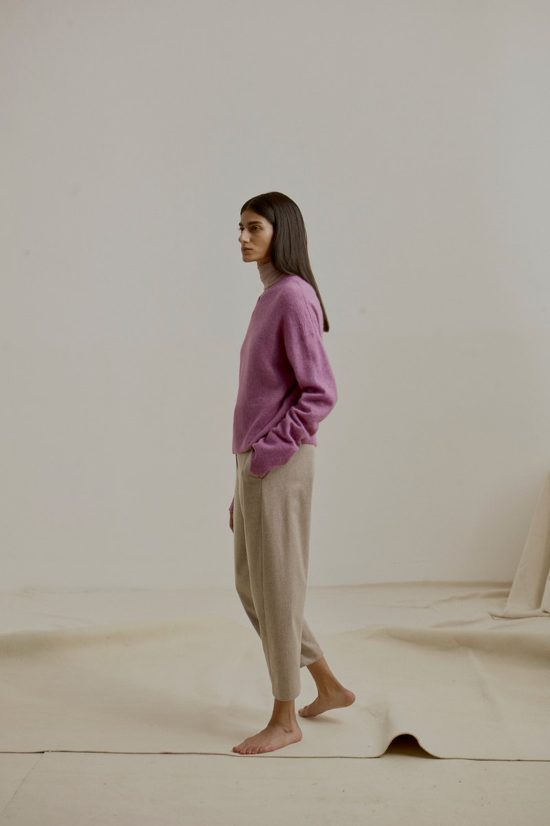 COS Fall Winter 2018 Collection Sweater Purple Trousers Tan