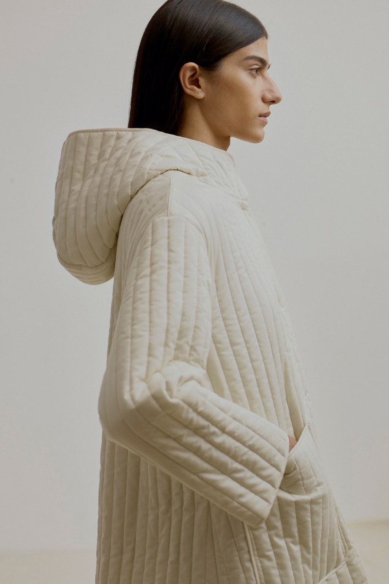 COS Fall Winter 2018 Collection Hooded Padded Cotton Jacket Off White