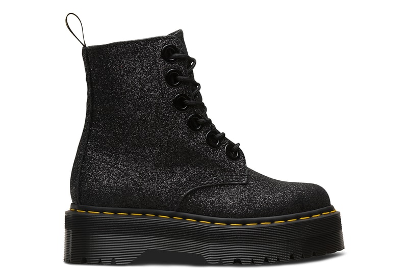 Dr. Martens Platform Glitter Molly Boots White Green Black