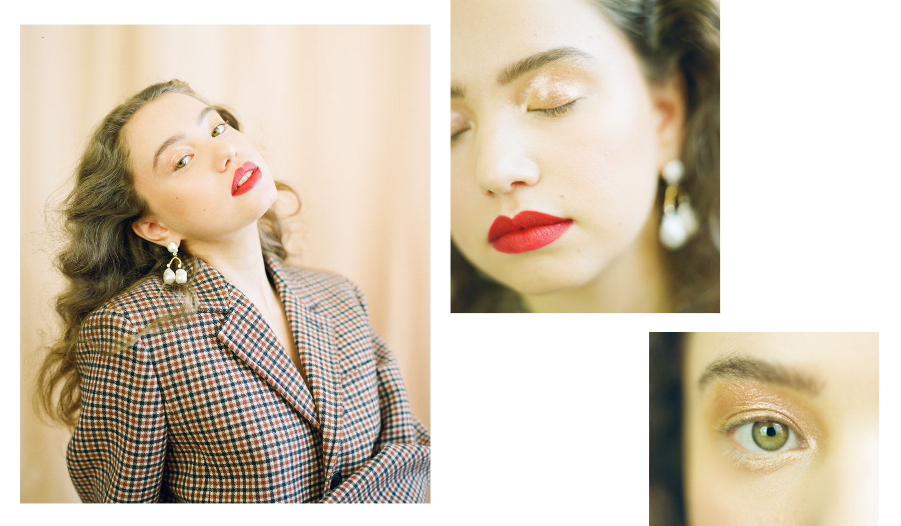 Emilija Baranac To All the Boys I've Loved Before Genevieve Editorial Riverdale Midge Klump Makeup Beauty Red Lipstick Balenciaga Blazer Celine Earrings Phoebe Philo Interview