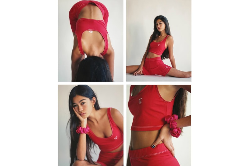 Emily Oberg Sporty & Rich Biker Shorts Baby Tank Scrunchies Red