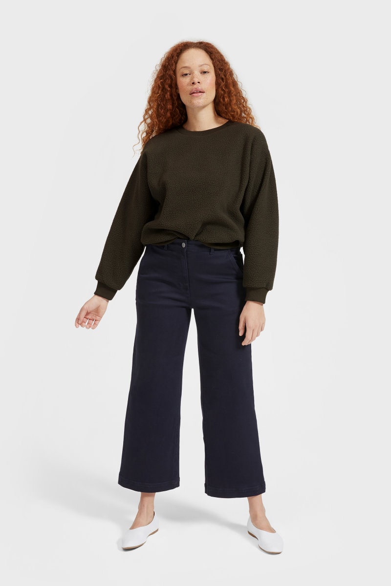 Everlane ReNew Fleece Sweatshirt Dark Green