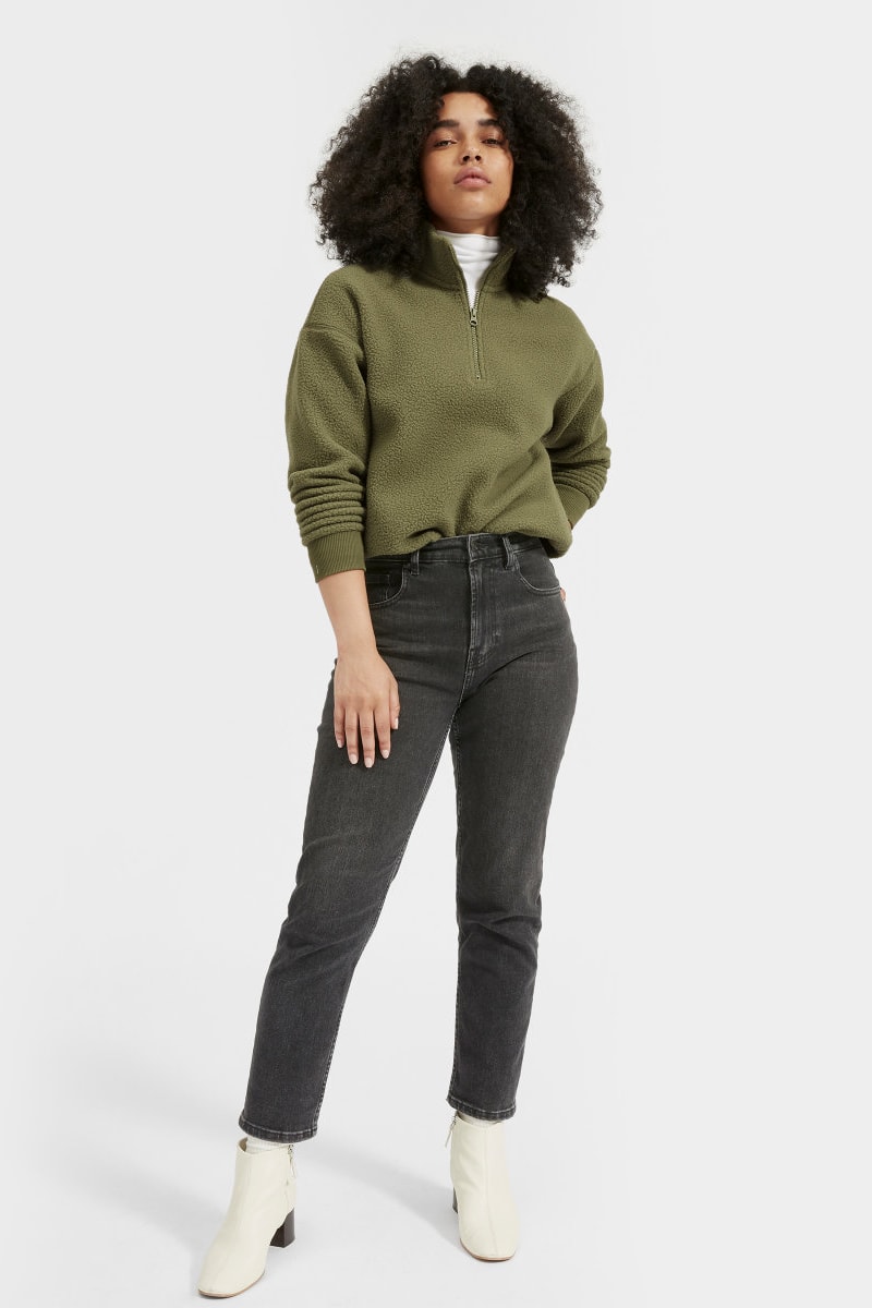 Everlane ReNew Fleece Half Zip Sweatshirt Surplus