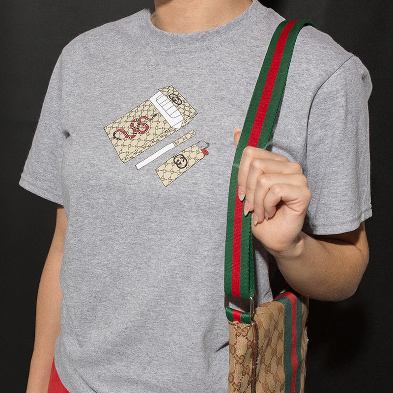 Frankie Collective x Alpo Snow Tee Collaboration Gucci Louis Vuitton Dior Graphics 