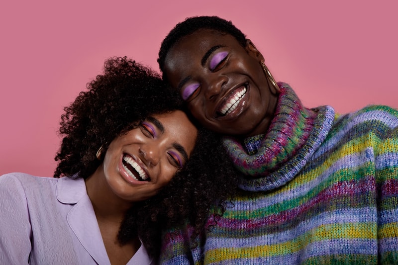 Top Light Purple Turtleneck Sweater Yellow Green Blue