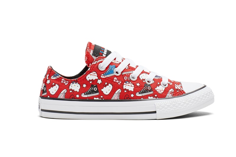 Converse x Hello Kitty Collaboration One Star Chuck Taylor Sneaker Shoe Print Graphic Cute