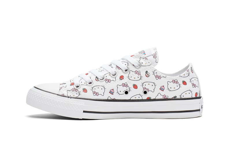 Converse x Hello Kitty Collaboration One Star Chuck Taylor Sneaker Shoe Print Graphic Cute