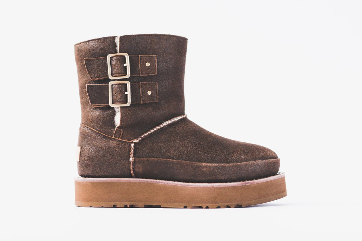 KITH Women UGG Fall Winter 2018 Collection Sherpa Mid Boot Combat Buckle Chestnut Navy Black Brown