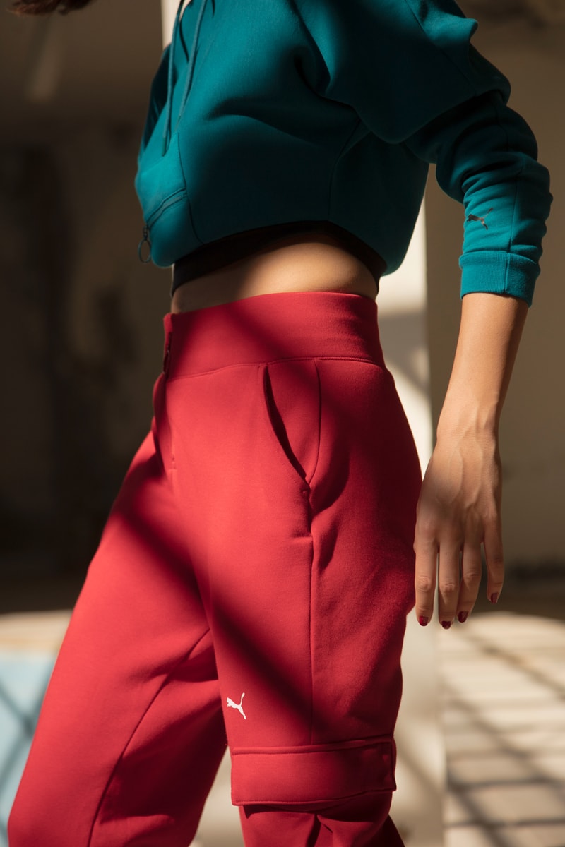 PUMA Sweater Teal Bottoms Red