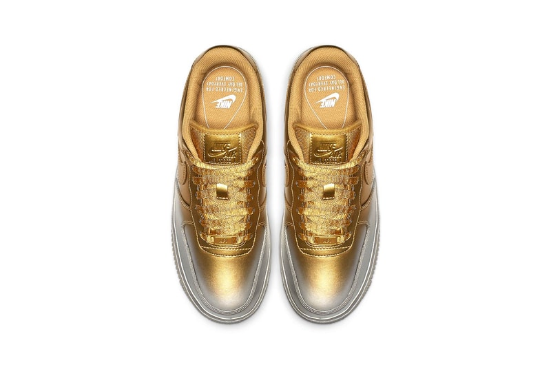 Nike Air Force 1 Gold Silver Paint