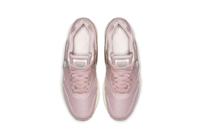 nike air max 1 giant jewel details swoosh logo tongue tag black pink cream tan glitter