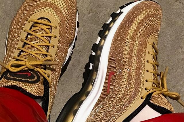 Ava Nirui's Nike Air Max 97 "Metallic Gold" Are Covered in 50,000 Swarovski Crystals
