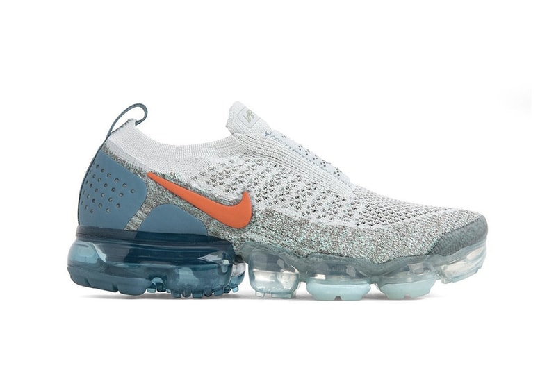 Nike Air VaporMax Flyknit 2.0 "Campfire Orange" Silver Grey Blue Sneaker Shoe Air Unit
