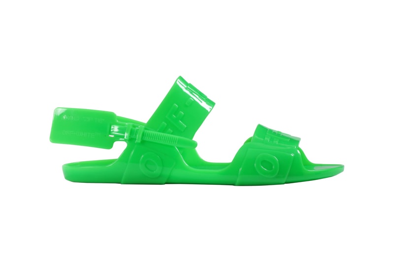 Off-White Zip Tie Jelly Sandal Green