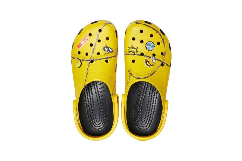 Post Malone Crocs Barbed Wire Clogs Yellow