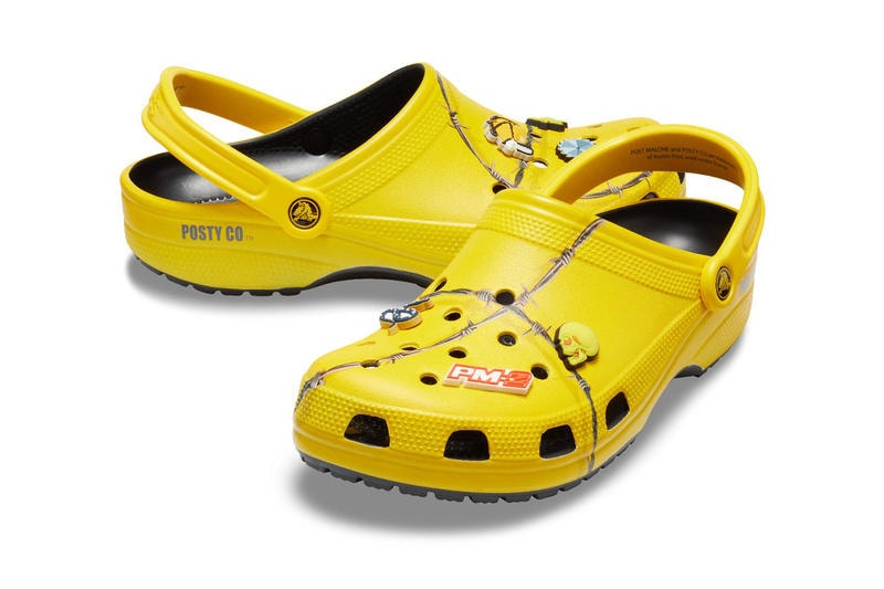 Post Malone Crocs Barbed Wire Clogs Yellow