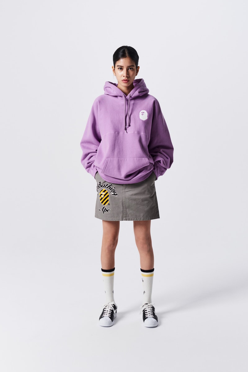 A Bathing Ape Spring Summer 2019 Collection Lookbook Hoodie Purple Skirt Tan