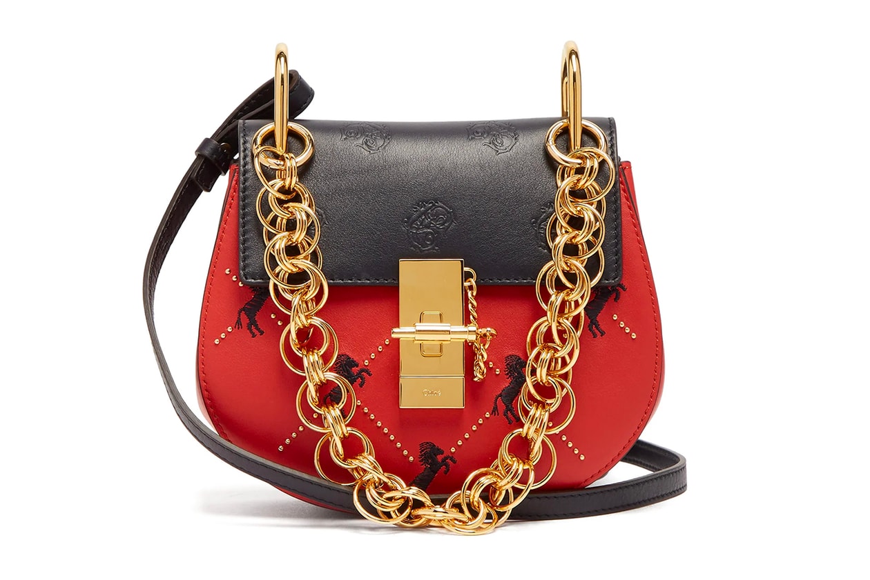 Balenciaga Bag Red Logo BB Chain Gold Street style fashion week