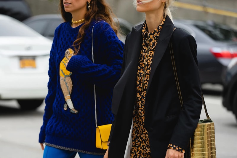 New York Fashion Week Spring Summer 2019 Streetstyle Sweater Blue Blazer Black