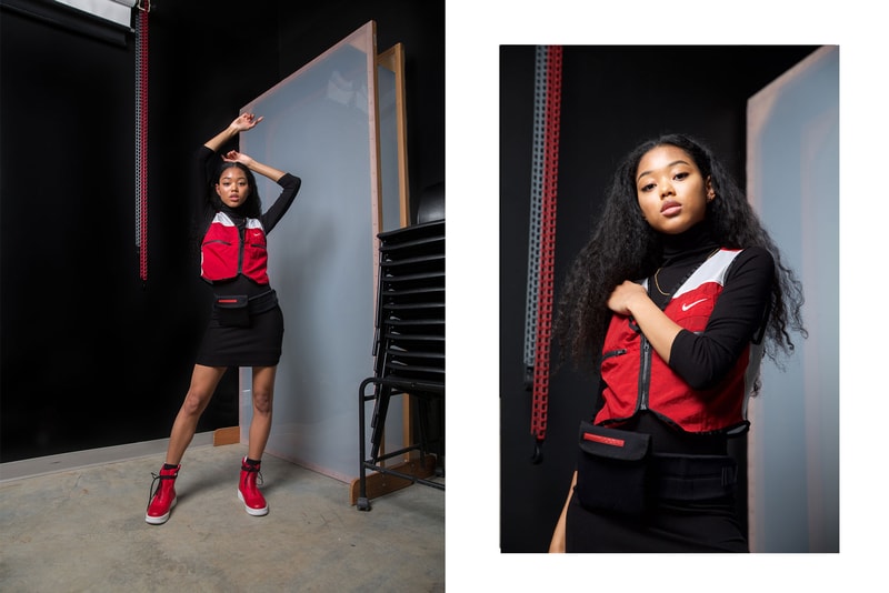 frankie collective sara gourlay nike rework pants reflective tape vancouver vintage