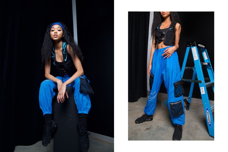 frankie collective sara gourlay nike rework pants reflective tape vancouver vintage