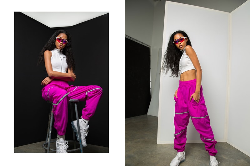 frankie collective sara gourlay nike rework pants reflective tape vancouver vintage