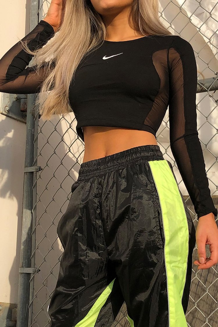 frankie collective vintage rework nike mesh crop top sara gourlay