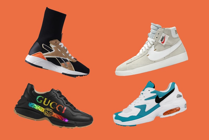 Gucci Rhyton Black Victoria Beckham x Reebok Bolton Sock Sneaker Sahara Nike Blazer Mid Off White Pure Platinum Air Max 2 Blue Lagoon