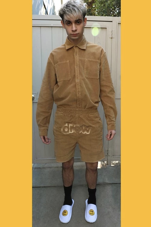 Justin Bieber's Line Drew House Drops First Range Collection Corduroy Lookbook Pieces Smiley Fashion