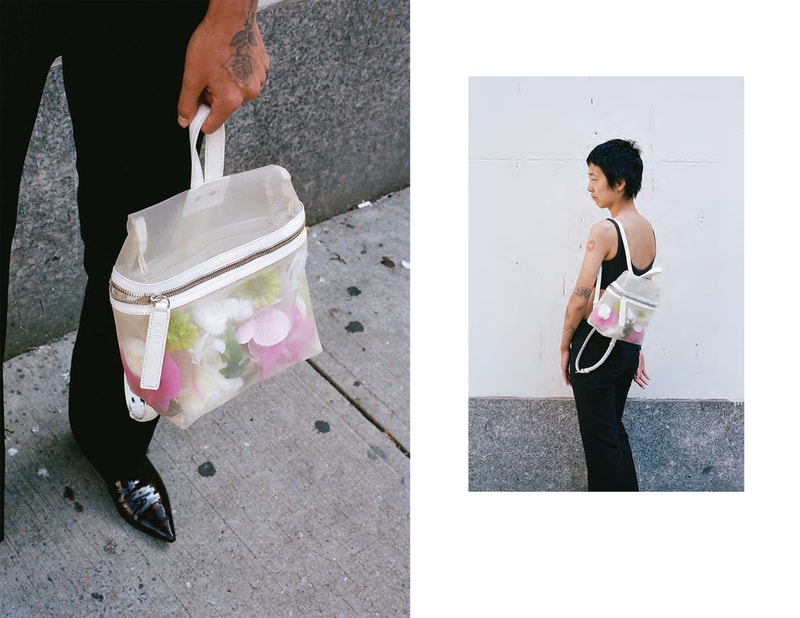 kara sarah law spring 2019 lookbook collection wearable handbags clothing shirt bag waistbag puffer tote leather lambskin