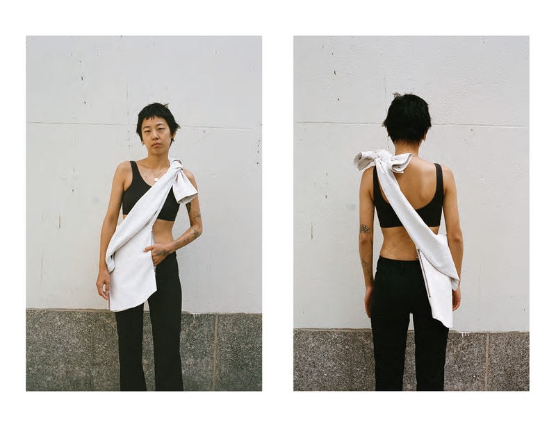 kara sarah law spring 2019 lookbook collection wearable handbags clothing shirt bag waistbag puffer tote leather lambskin